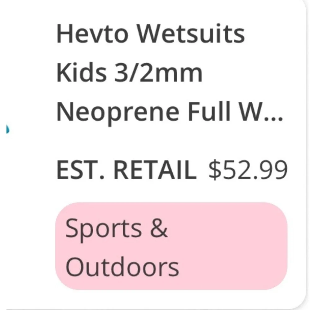 Hevto Wetsuit Kids 6 Blue Excellent 3/2mm‎ Neoprene Full Suit Thermal Back Zip